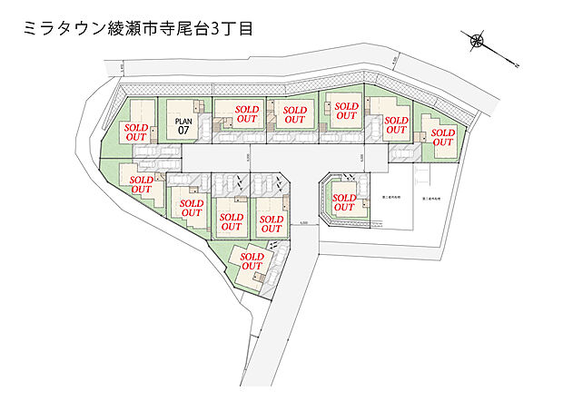 【全体区画図】◇タウン間道路幅は6mと広々!
同じ時期に生活をスタートさせるご家族の多い分譲地は、困ったときも心強いコミュニティに♪