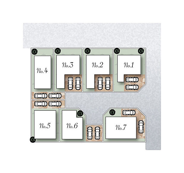 全７区画敷地面積約３０坪～３６坪迄フリープラン