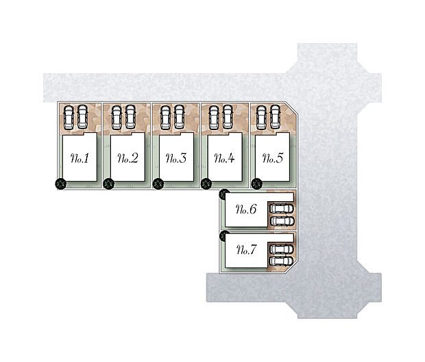 全7区画の低層住宅タウン!!全戸敷地面積約36坪以上!!
平均約43坪!!