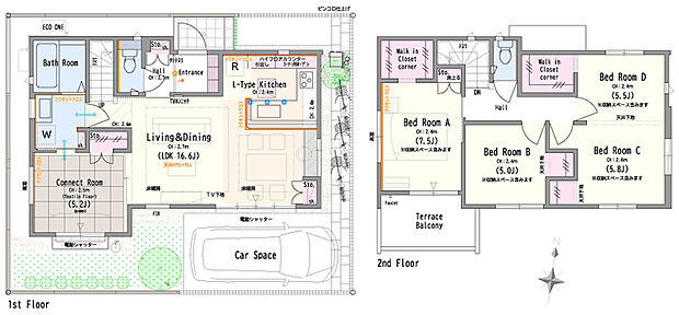 【4号棟】4LDK(5LDK対応可 ※オプション)+2ウォークインクロゼットコーナー