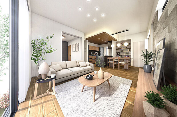 【おうち時間を充実させる空間設計】
子どもの勉強を見守ることができるシェアカウンターや、客間としても使える続き間など、家族とのつながりを大切にしながら、おうち時間を満喫できる設計を採用しています。