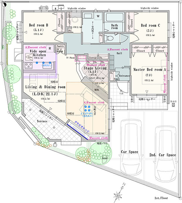 【36号棟】3LDK+ステージリビング+ユーティリティ+パントリー+土間収納