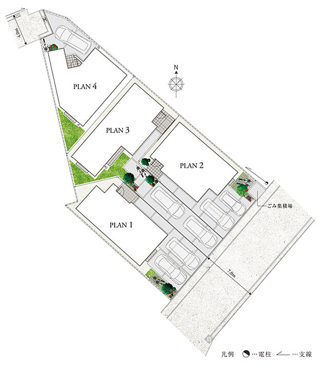 【温かな陽光が各邸へ注ぎ込むこだわりの街区計画】
建物の配置や街区全体の設計に配慮することで、各邸へ心地よい陽光を確保。開放感ある街並みが、明るく穏やかな暮らしを演出します。