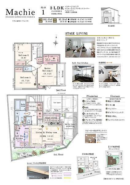 3LDK(2LDK対応可※有償工事対応)+ステージリビング+ウォークインクロゼットコーナー+パントリー+階段下土間収納