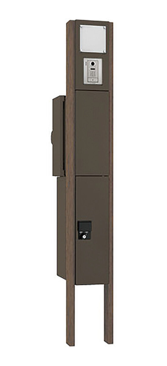 【【宅配ボックス付き機能性門柱】】スタイリッシュな門柱に録画機能付の宅配ボックスを装備。不在時や手が離せない場合でも荷物を受け取れます。書留にも対応可能。
