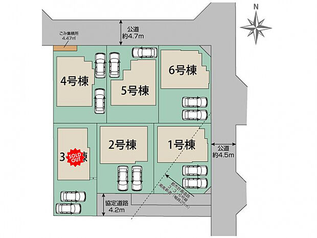 平塚市河内6棟 区画図