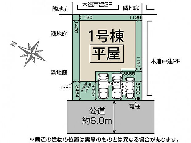 川越市笠幡水久保2期1棟 区画図