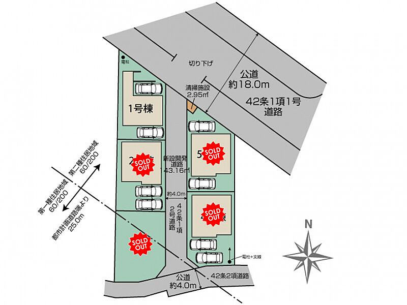 坂戸市山田町5棟 区画図