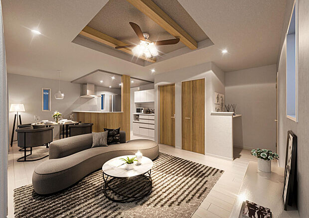 23号棟:内観パース（リビング）※図面を基に描き起こしたパースです。実際とは多少異なります。　