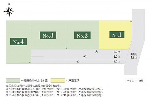 【未定】全4区画の分譲地は道路と隣地との高低差も余り無く、道路からの車や人の出入りも楽です。