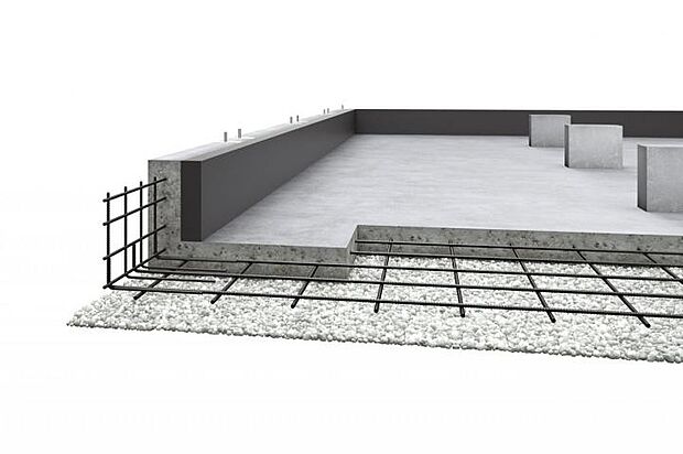【ベタ基礎 】液状化に強い、建物を面で支えるベタ基礎。