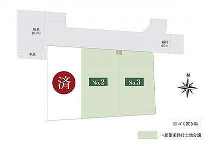 約31～32坪の整形地［全3区画］。まちなみガイドラインで整った景観を維持できます。 