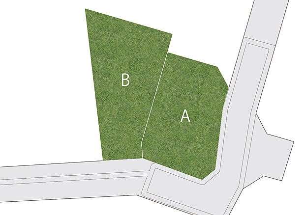 【【区画図】】B号地は敷地面積38坪超。南道路に面し、加古川バイパスの利用もしやすい立地です。「野添北公園」や「であいのみち」「大中遺跡公園」などが身近に揃い、自然を日常に感じられる住環境は、子育てファミリーにも◎