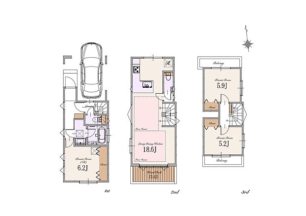 【2LDK+S】建物面積:100.32m2(車庫面積10.11m2・ポーチ部分2.05m2含む)