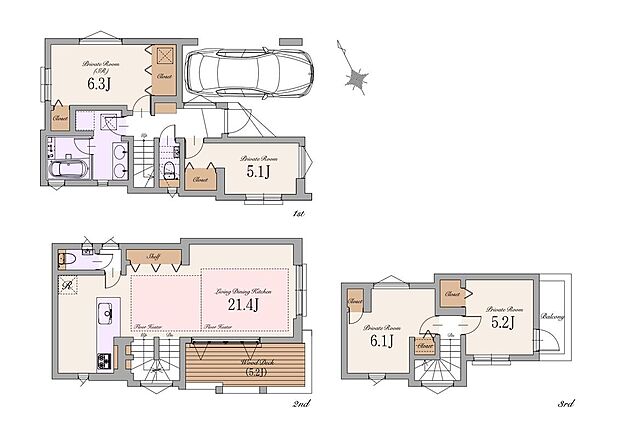 【建物参考プラン】土地価格6,990万円、建物参考プラン価格4,600万円(税込)、総額11,590万円(税込)