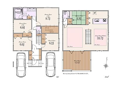 建物面積：167.19m2（車庫面積11.99m2・屋外面積3.72m2含む） 