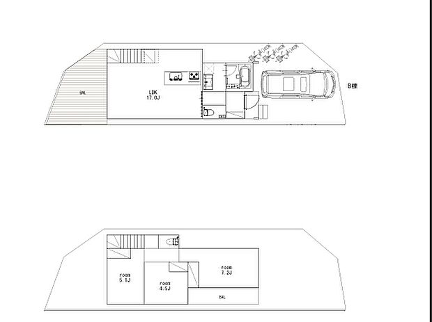 【建物参考プラン】A区画:土地価格6,890万円 建物価格2,700万円(税込) 総額9,590万円(税込)、B区画:土地価格7,090万円 建物価格2,700万円(税込) 総額9,790万円(税込)
