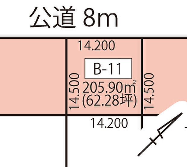 敷地面積を有効に活用した建物が建てやすい整形地です。