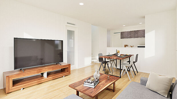 【【完成予想図】】オリジナル全館空調、トリプルガラス、内外W断熱などを採用！1年中快適に過ごせるこだわり仕様の3LDKです。