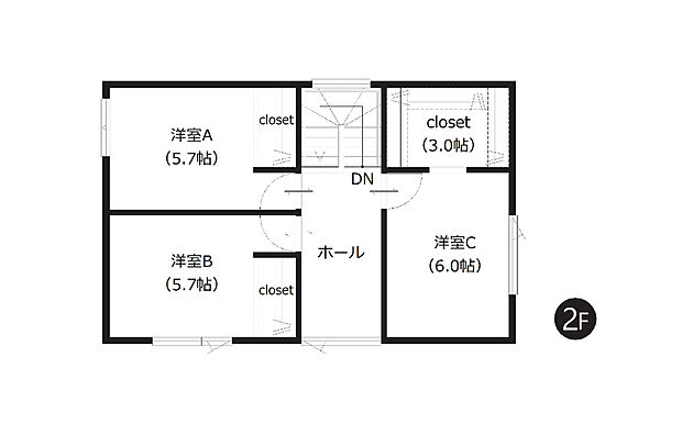【3LDK】WICを含む全居室収納付き。収納充実プランでお荷物の多いファミリーにもおすすめです。多目的に利用できる広々ホールスペースも魅力！