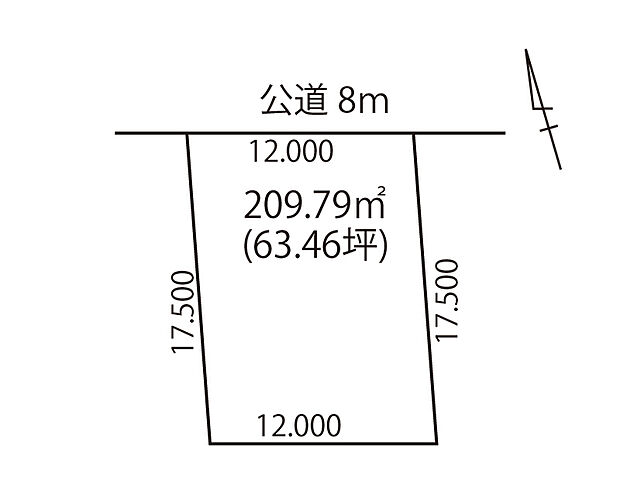 約63坪のゆとりの敷地で、理想の住まいづくりが可能です。建物プランも多数ご用意しておりますので、お気軽にお問い合わせください。