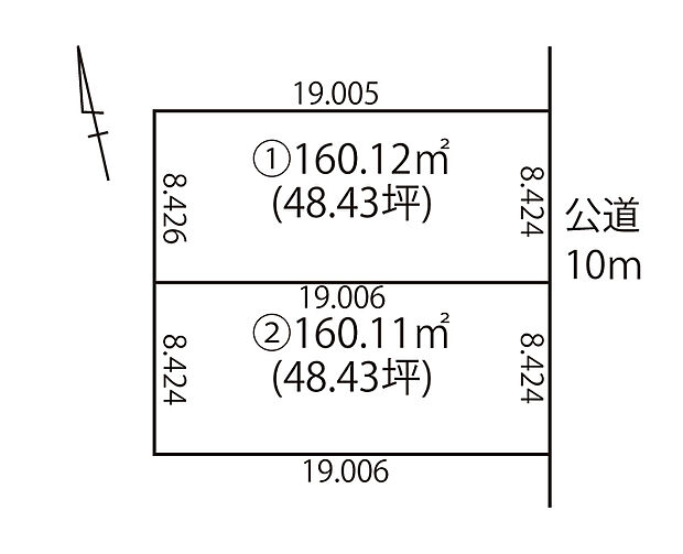 前面道路~建物間の距離を設けられる縦長形状の土地となっております。