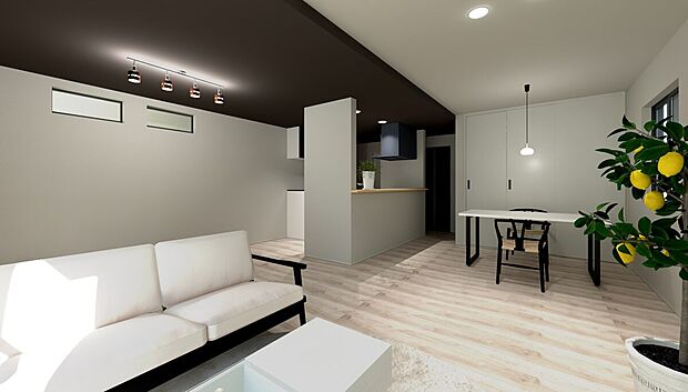 【No.4】21.1帖のゆとりある広々リビングスペース。
リビングイン階段は家族が顔を合わせる機会が増え、自然と会話が弾む空間に。