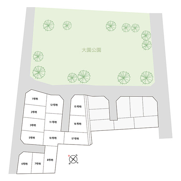 【全体区画図】ITSUMORA(イツモア)21プロジェクト《大型公園すぐ×総21家族が集うニュータウン》始動！駅や買い物など、暮らしを支える施設が身近で、ご家族との時間に笑顔やゆとりをもたらします。
