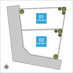 120m2以上のゆとりある敷地面積の全2区画。自由設計で幅広いプランをご検討いただけます。閑静な住宅地に位置し、教育施設や複数の買い物施設が近隣に揃う、暮らし良いロケーションです。 