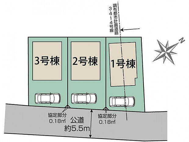 調布市柴崎2丁目3棟 区画図
