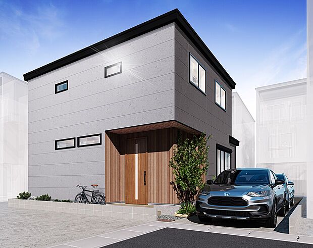 【自然環境の揃った分譲地 完全自由設計のZEH水準省エネ住宅】おしゃれな注文住宅がつくれます♪(弊社建物プランCGパース例)