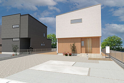 建物をキューブ型に計画し、シンプルモダンなスッキリとした外観デザインに仕上げました。またLDKと主寝室には間接照明を設けており、優しい光に包まれる寛ぎの空間を演出しています。

※設計性能評価取得済 