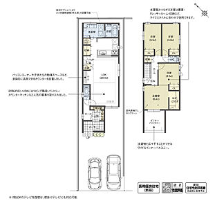 LDKに子どものリビング学習に最適なスタディコーナーを計画しました。キッチンから目の届く位置に計画しているため、料理をしながらでも勉強している様子を見守ることができます。

※設計性能評価取得済 