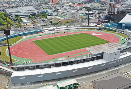 SAGAスタジアム(SAGAサンライズパーク) 現地から680m。(徒歩9分。)