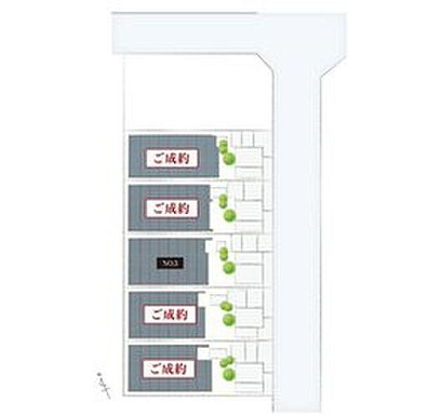 【ー】地震・災害に強い「2×4工法」を採用した全5棟の街!前面道路の幅員は約6.4m確保しており、開放的です。周辺の雰囲気と併せて、ぜひ現地をご見学ください。