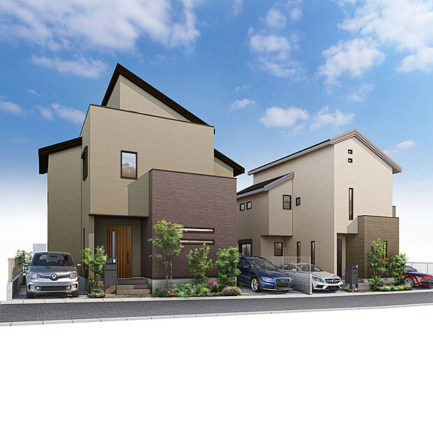 【街並みイメージパース/3.4号棟】
高性能フィルターを備えた「第1種換気」により、屋外からのホコリや花粉の侵入を大幅に抑制。アレルギーにお悩みのご家族も安心して過ごせるクリーンな空気環境を保ちます。