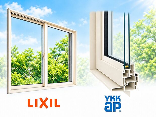 【窓から考える、心地よい暮らし】窓はLIXIL・YKK APから選択可能。高断熱仕様の樹脂窓を標準採用。外観や内装と調和するカラーを選び、心地よい住まいをつくれます。