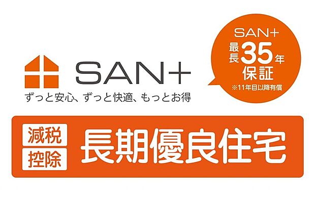 【その他建物プラン例】ずっと安心、ずっと快適、もっとお得なSAN+は、世代を超えて住み続けられる長期優良住宅が標準仕様です
