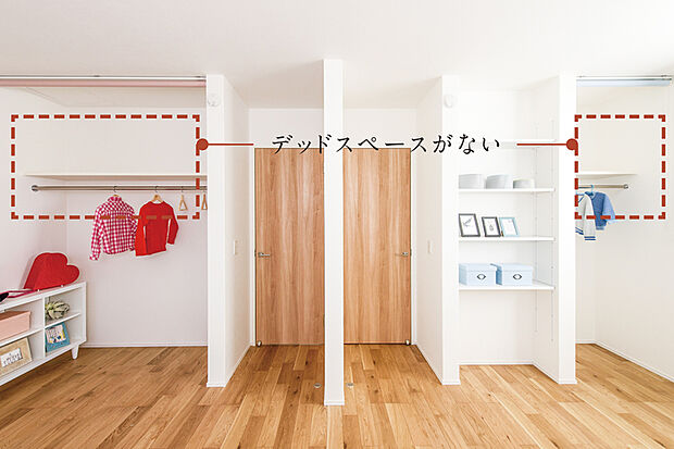 【【建具を無くす収納計画】】建具を無くすと家事動線がスムーズに。また、劣化での建具交換は20万円程かかる場合もあり、建具が無い場合は各々好きなロールスクリーンでアレンジ可能、その費用を抑えられます。