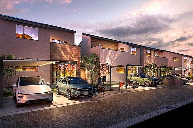 【灯かりのいえなみ協定(R)】【2020年度グッドデザイン賞受賞】
暗くなると自動的に点灯するLEDの灯かりが住まいをライトアップし、夜の街並みを美しくデザイン。夜道を明るく照らすので、地域の防犯にも繋がります。