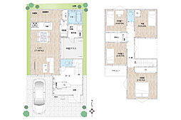 4LDK+中庭テラス＋2台駐車スペース