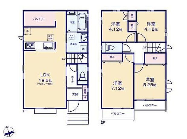 (2-N号棟)、価格6690万円、4LDK、土地面積111.93m2、建物面積88.8m2 