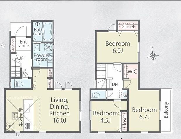 (1号棟)、価格5980万円、3LDK、土地面積86.43m2、建物面積83.63m2