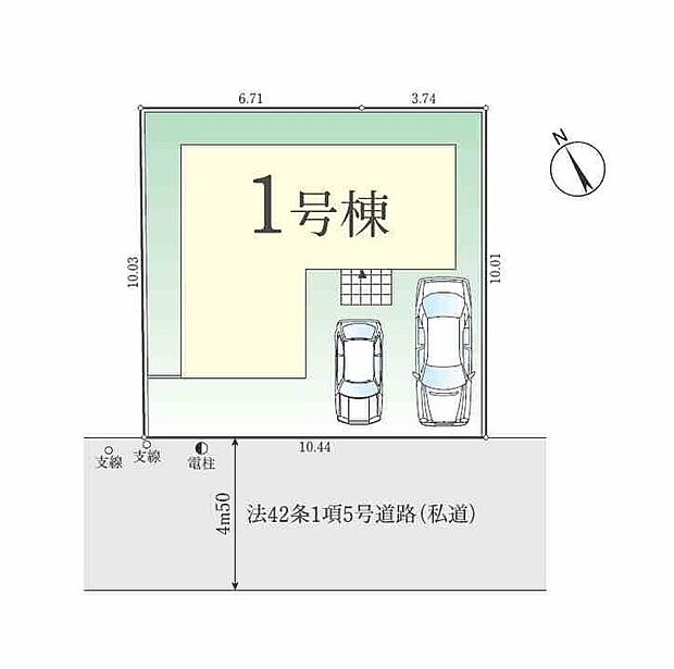 【【全体区画図】】南西道路に面した明るく開放的な立地です♪
車種により2台駐車可能なカースペース完備☆