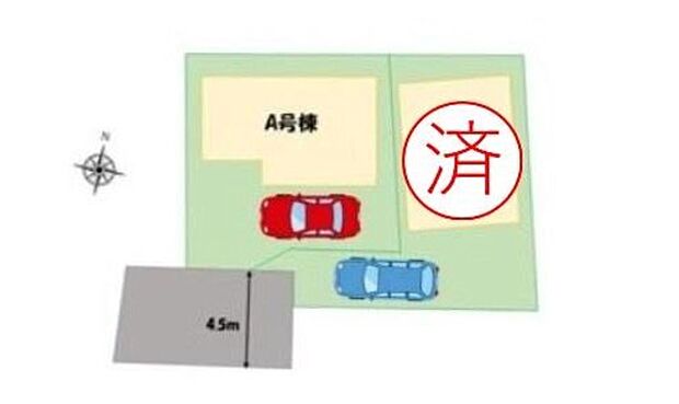 【全体区画図】■安心・安全のおすみつき！
当物件は「設計」「建設」の『住宅性能評価』において
耐震最高等級を全棟取得！