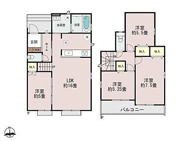 ◇用途自在な1階居室！リビングに続く扉を開放すると21帖の大空間へ♪
◇家事導線がスムーズな水回り集中設計！調理の合間にサッと洗濯を回せます♪
◇2部屋から出入りできるバルコニーで洗濯や布団干しも快適♪ 