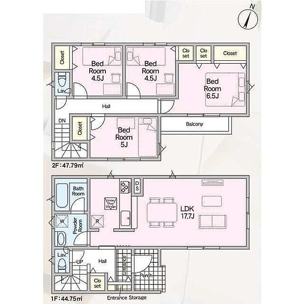 (1号棟)、価格2888万円、4LDK、土地面積120m2、建物面積92.54m2