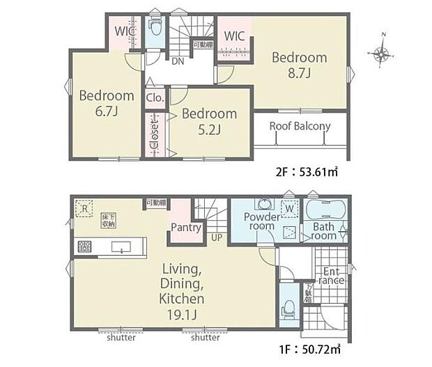 (1号棟)、価格2880万円、3LDK、土地面積186.9m2、建物面積104.33m2