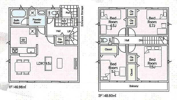 (1号棟)、価格2888万円、4LDK、土地面積100.05m2、建物面積95.58m2