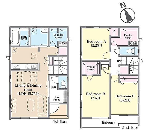(C号棟)、価格3990万円、4LDK、土地面積95.75m2、建物面積91.29m2